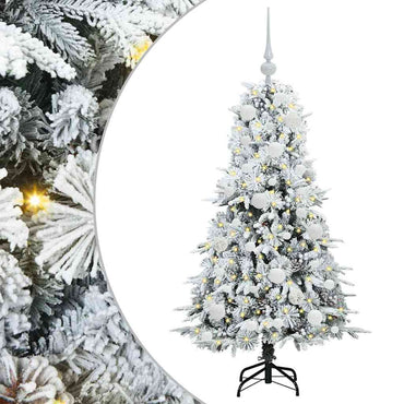 vidaXL Künstlicher klappbarer Weihnachtsbaum Weiß 120 cm PE und PVC