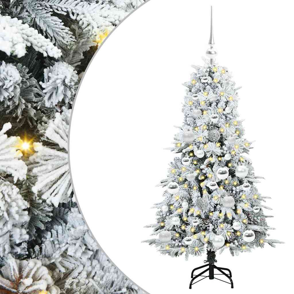 vidaXL Künstlicher klappbarer Weihnachtsbaum Weiß 120 cm PE und PVC