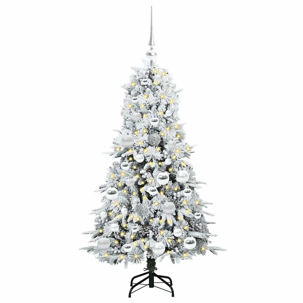 vidaXL Künstlicher klappbarer Weihnachtsbaum Weiß 120 cm PE und PVC