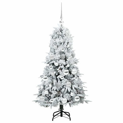 vidaXL Künstlicher klappbarer Weihnachtsbaum Weiß 120 cm PE und PVC