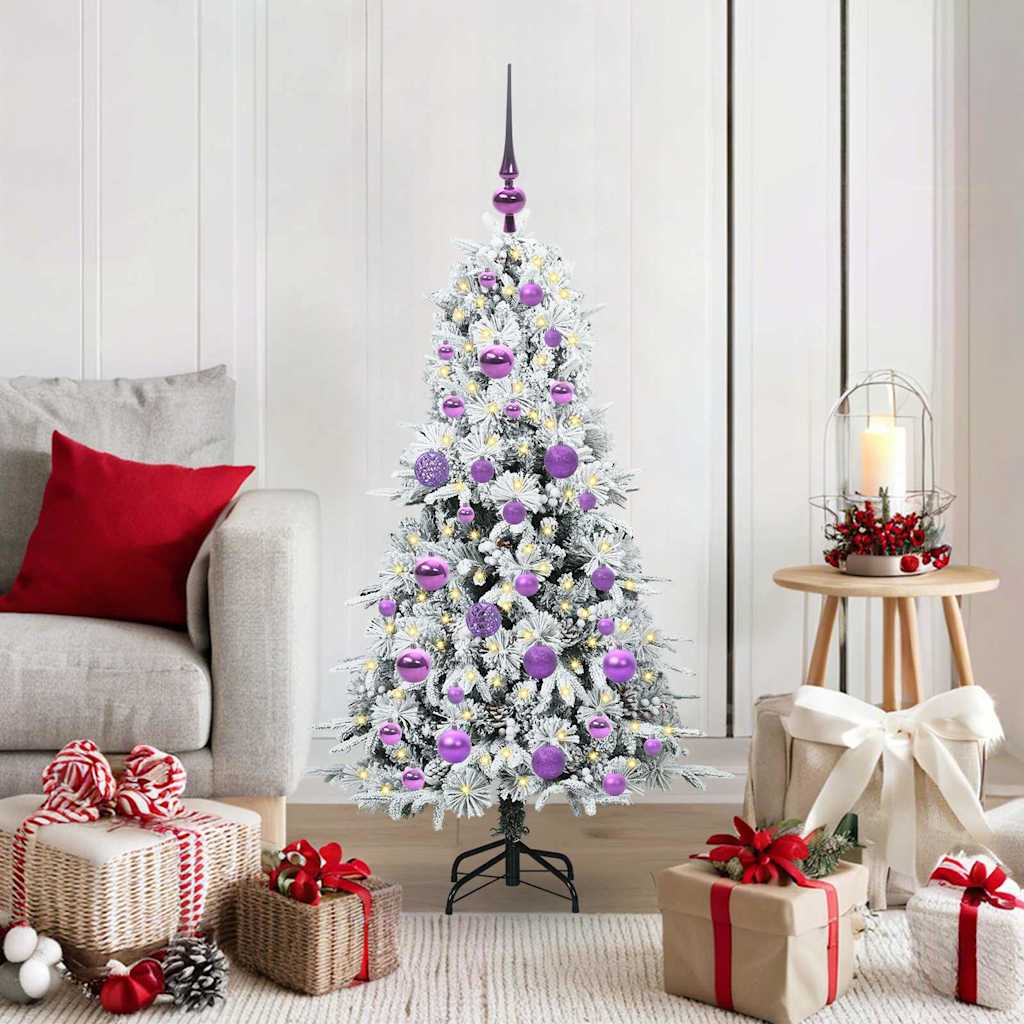 vidaXL Künstlicher klappbarer Weihnachtsbaum Weiß 120 cm PE und PVC