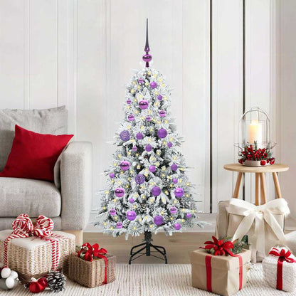vidaXL Künstlicher klappbarer Weihnachtsbaum Weiß 120 cm PE und PVC