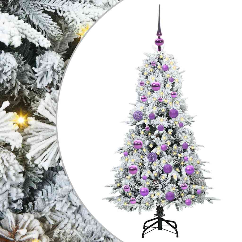 vidaXL Künstlicher klappbarer Weihnachtsbaum Weiß 120 cm PE und PVC