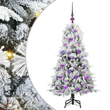 vidaXL Künstlicher klappbarer Weihnachtsbaum Weiß 120 cm PE und PVC