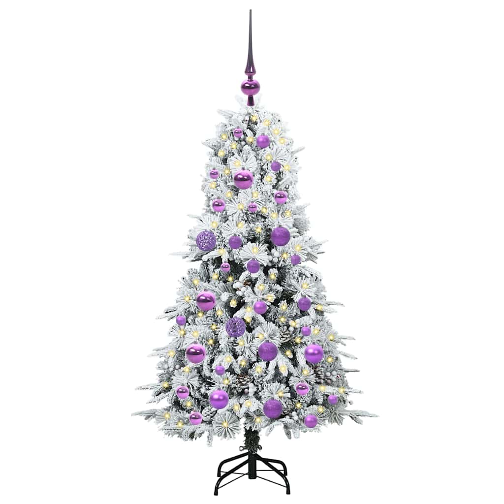 vidaXL Künstlicher klappbarer Weihnachtsbaum Weiß 120 cm PE und PVC