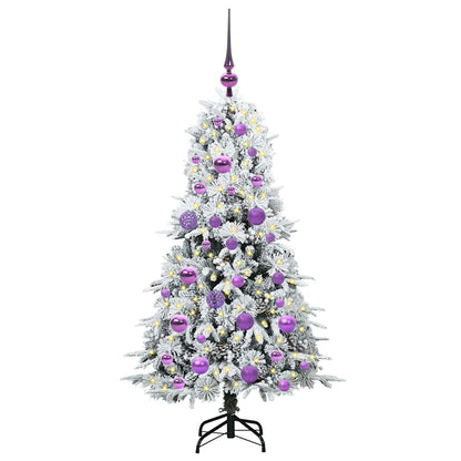 vidaXL Künstlicher klappbarer Weihnachtsbaum Weiß 120 cm PE und PVC