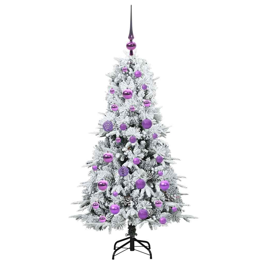 vidaXL Künstlicher klappbarer Weihnachtsbaum Weiß 120 cm PE und PVC