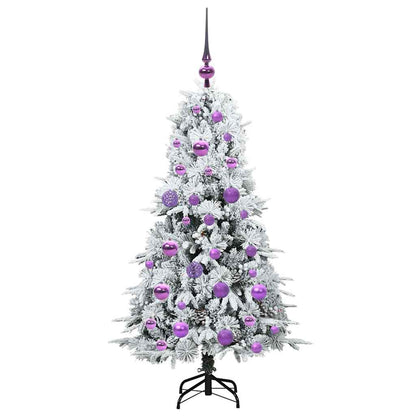 vidaXL Künstlicher klappbarer Weihnachtsbaum Weiß 120 cm PE und PVC