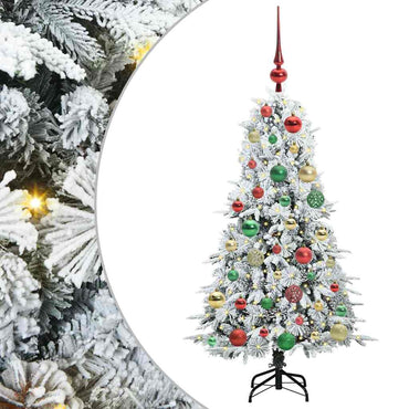 vidaXL Künstlicher klappbarer Weihnachtsbaum Weiß 120 cm PE und PVC