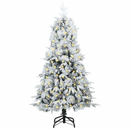 vidaXL Künstlicher klappbarer Weihnachtsbaum Weiß 150 cm PE und PVC