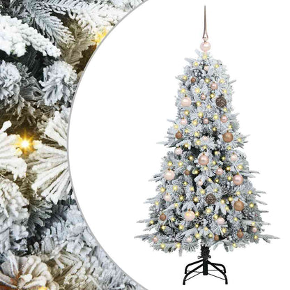 vidaXL Künstlicher klappbarer Weihnachtsbaum Weiß 150 cm PE und PVC