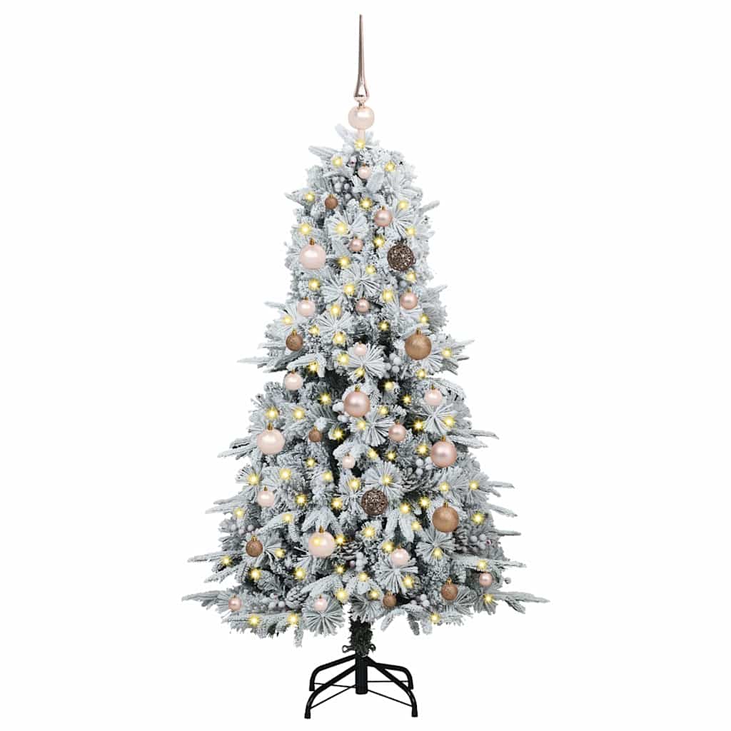 vidaXL Künstlicher klappbarer Weihnachtsbaum Weiß 150 cm PE und PVC