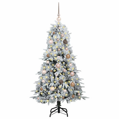 vidaXL Künstlicher klappbarer Weihnachtsbaum Weiß 150 cm PE und PVC