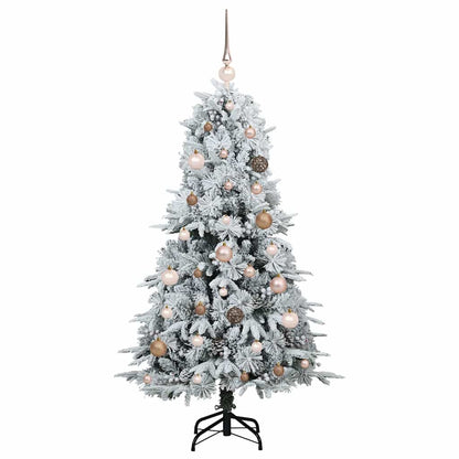 vidaXL Künstlicher klappbarer Weihnachtsbaum Weiß 150 cm PE und PVC