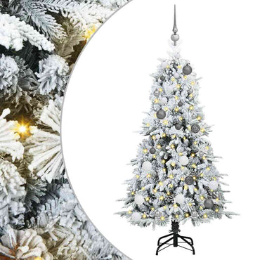 vidaXL Künstlicher klappbarer Weihnachtsbaum Weiß 150 cm PE und PVC