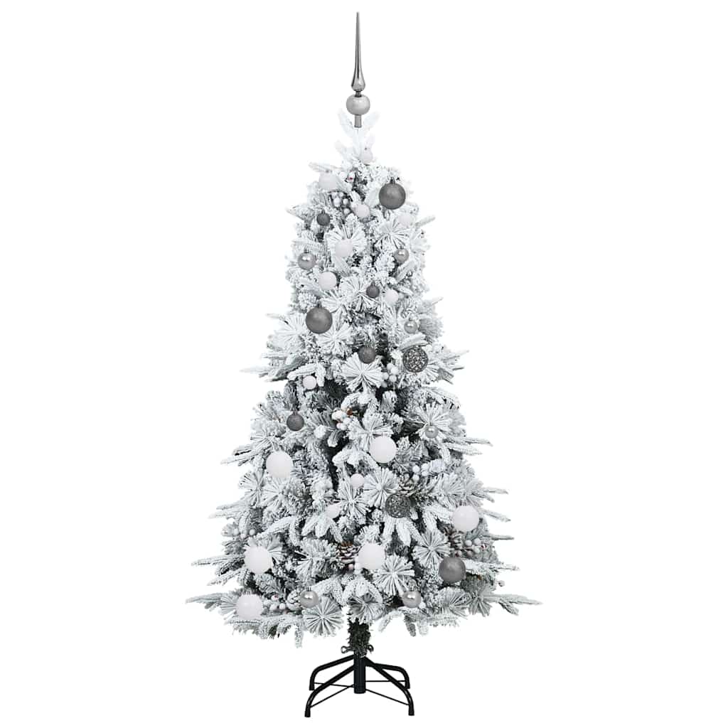 vidaXL Künstlicher klappbarer Weihnachtsbaum Weiß 150 cm PE und PVC