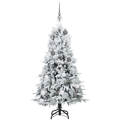 vidaXL Künstlicher klappbarer Weihnachtsbaum Weiß 150 cm PE und PVC