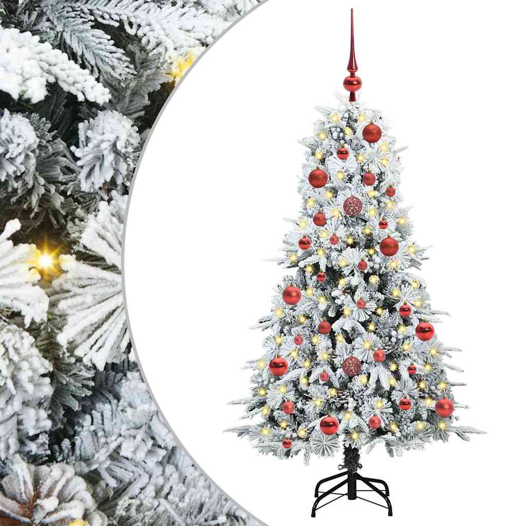 vidaXL Künstlicher klappbarer Weihnachtsbaum Weiß 150 cm PE und PVC