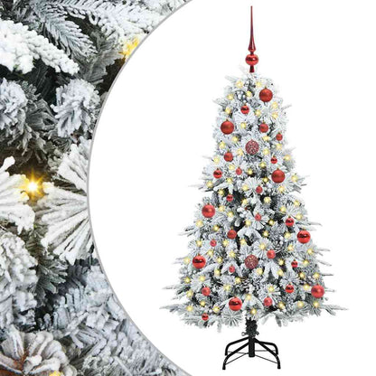 vidaXL Künstlicher klappbarer Weihnachtsbaum Weiß 150 cm PE und PVC