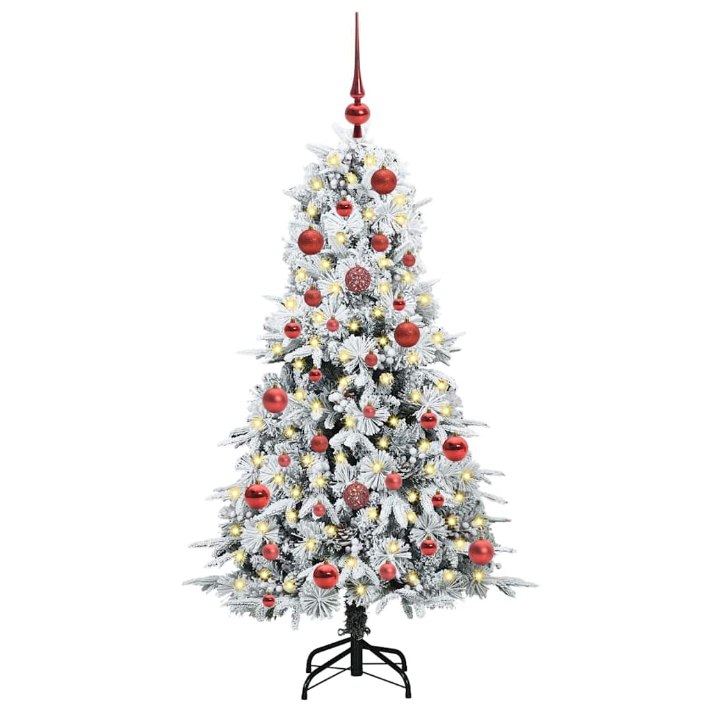 vidaXL Künstlicher klappbarer Weihnachtsbaum Weiß 150 cm PE und PVC