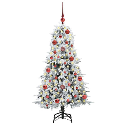 vidaXL Künstlicher klappbarer Weihnachtsbaum Weiß 150 cm PE und PVC