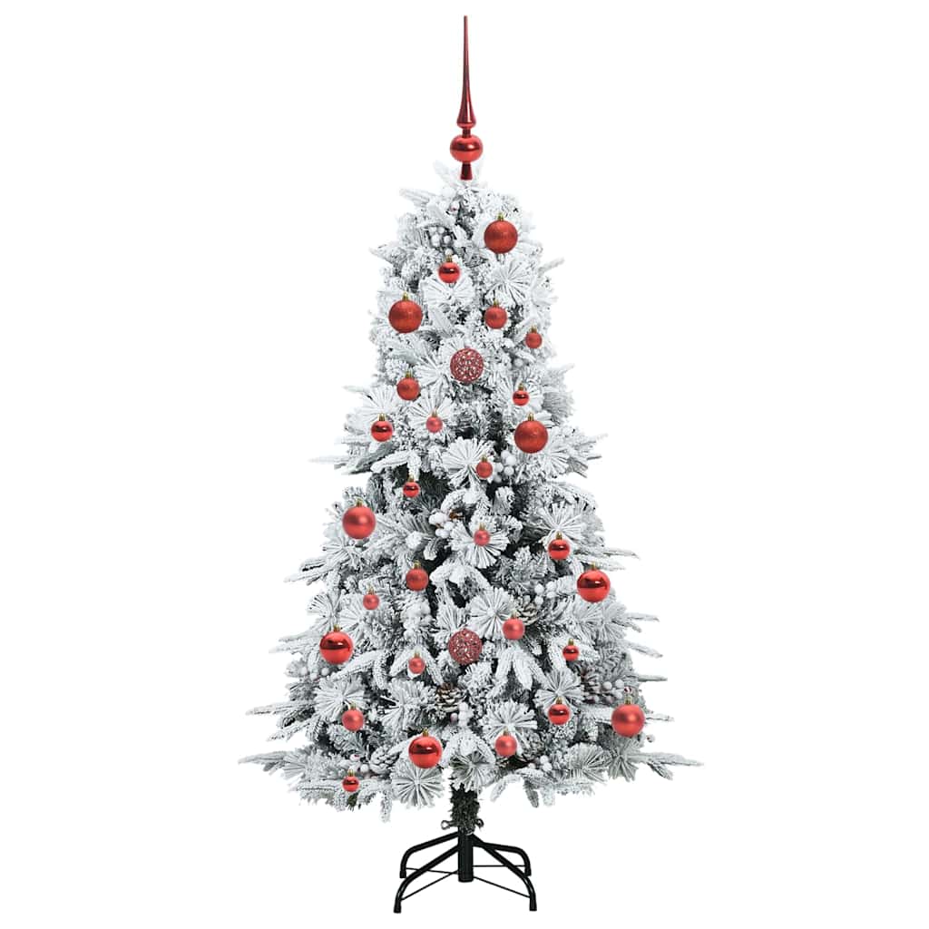vidaXL Künstlicher klappbarer Weihnachtsbaum Weiß 150 cm PE und PVC