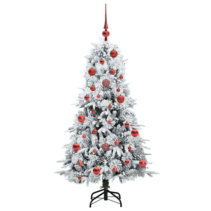 vidaXL Künstlicher klappbarer Weihnachtsbaum Weiß 150 cm PE und PVC