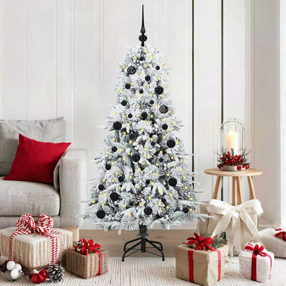 vidaXL Künstlicher klappbarer Weihnachtsbaum Weiß 150 cm PE und PVC