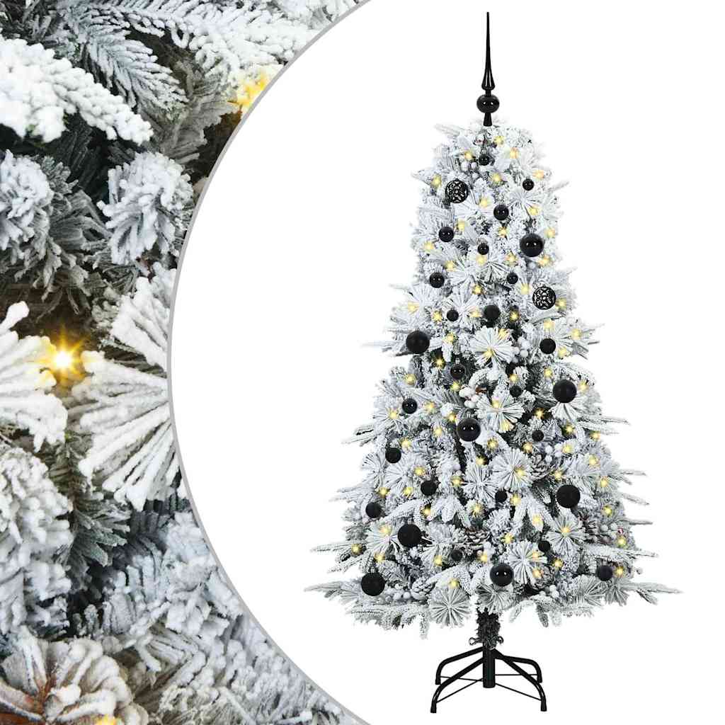 vidaXL Künstlicher klappbarer Weihnachtsbaum Weiß 150 cm PE und PVC