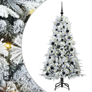 vidaXL Künstlicher klappbarer Weihnachtsbaum Weiß 150 cm PE und PVC