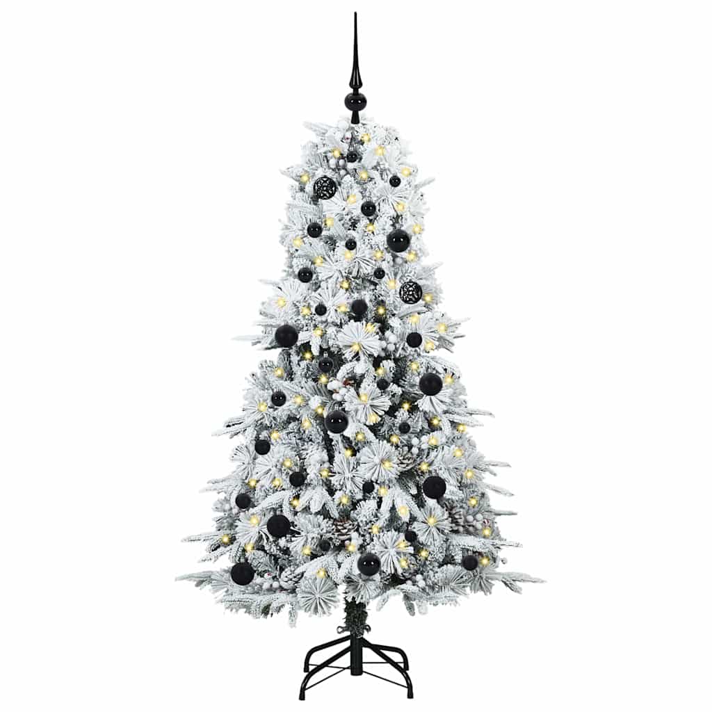 vidaXL Künstlicher klappbarer Weihnachtsbaum Weiß 150 cm PE und PVC