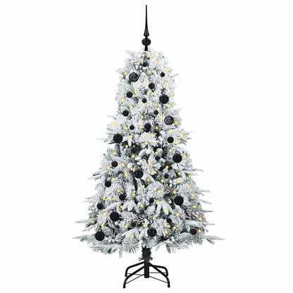 vidaXL Künstlicher klappbarer Weihnachtsbaum Weiß 150 cm PE und PVC