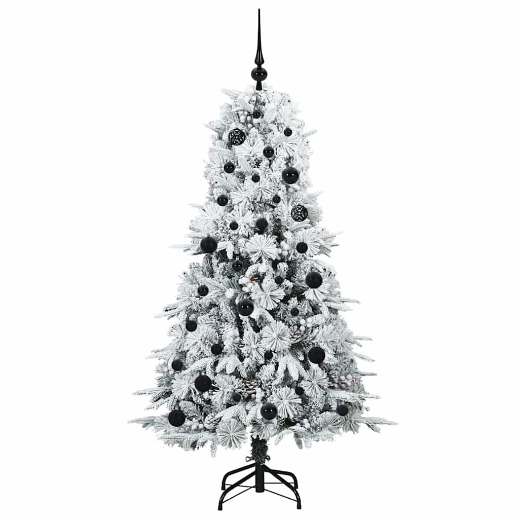 vidaXL Künstlicher klappbarer Weihnachtsbaum Weiß 150 cm PE und PVC
