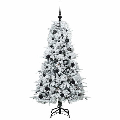 vidaXL Künstlicher klappbarer Weihnachtsbaum Weiß 150 cm PE und PVC