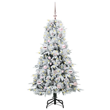 vidaXL Künstlicher klappbarer Weihnachtsbaum Weiß 150 cm PE und PVC