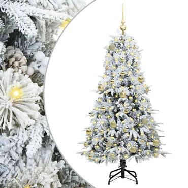 vidaXL Künstlicher klappbarer Weihnachtsbaum Weiß 150 cm PE und PVC