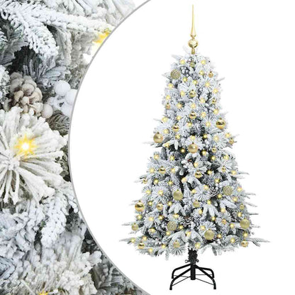 vidaXL Künstlicher klappbarer Weihnachtsbaum Weiß 150 cm PE und PVC