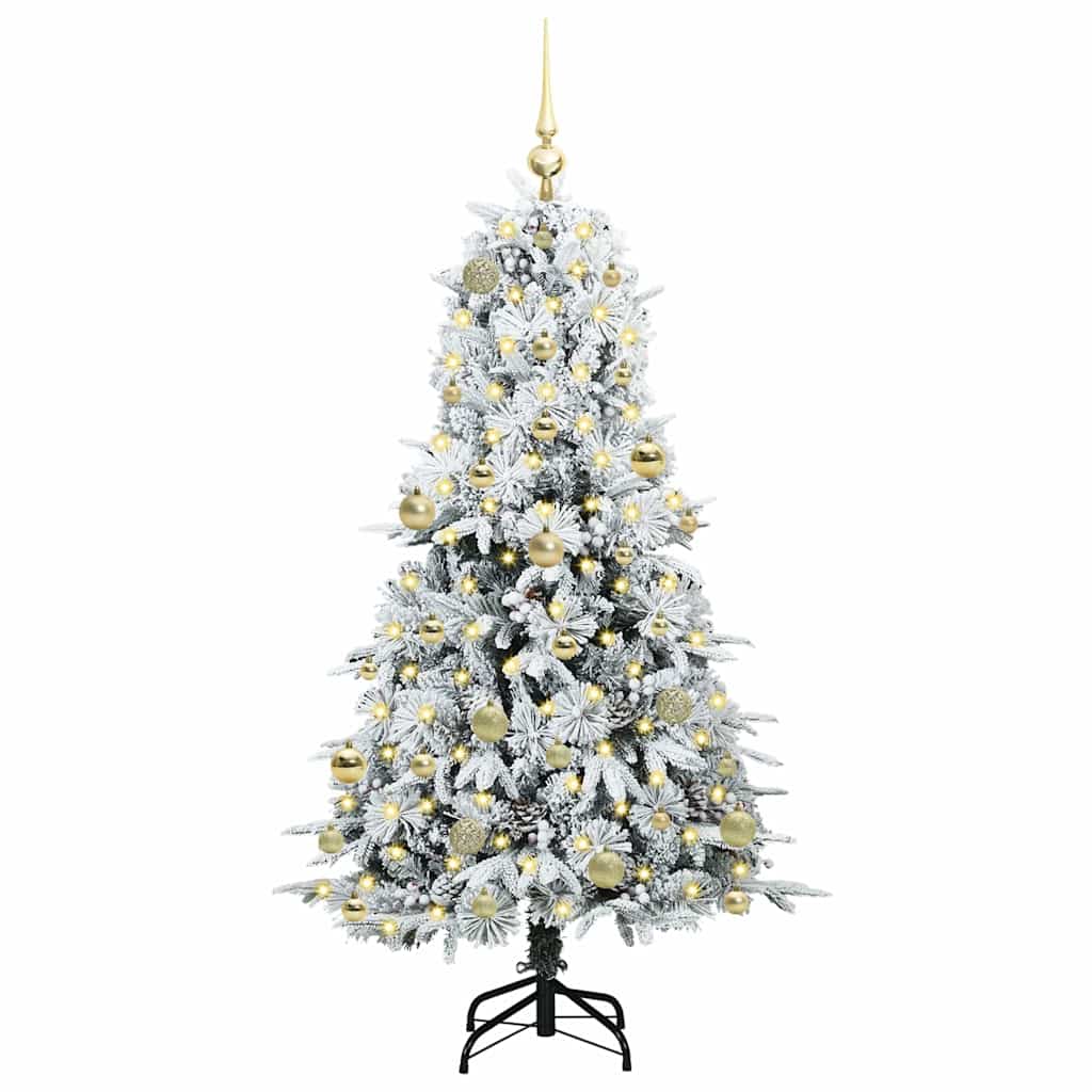 vidaXL Künstlicher klappbarer Weihnachtsbaum Weiß 150 cm PE und PVC