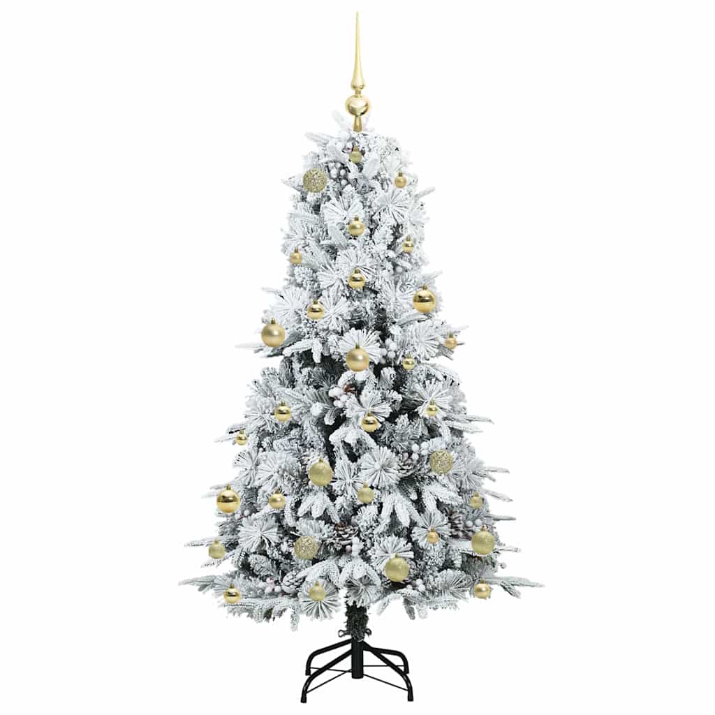 vidaXL Künstlicher klappbarer Weihnachtsbaum Weiß 150 cm PE und PVC