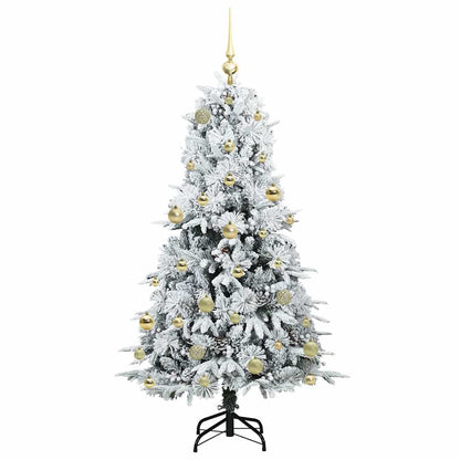 vidaXL Künstlicher klappbarer Weihnachtsbaum Weiß 150 cm PE und PVC