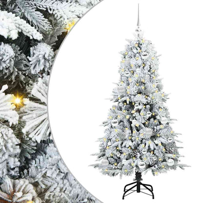 vidaXL Künstlicher klappbarer Weihnachtsbaum Weiß 150 cm PE und PVC