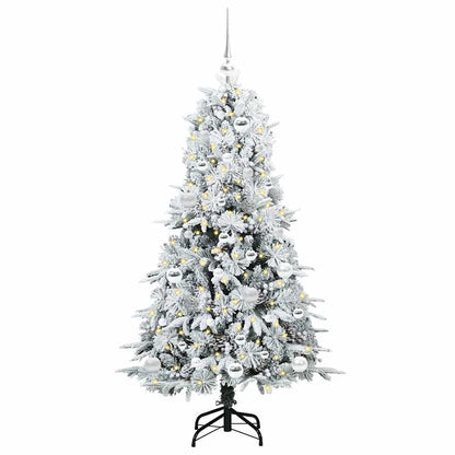 vidaXL Künstlicher klappbarer Weihnachtsbaum Weiß 150 cm PE und PVC