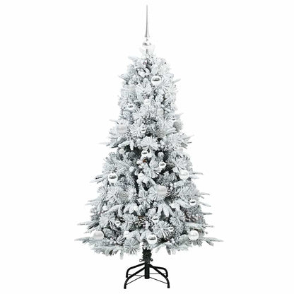 vidaXL Künstlicher klappbarer Weihnachtsbaum Weiß 150 cm PE und PVC
