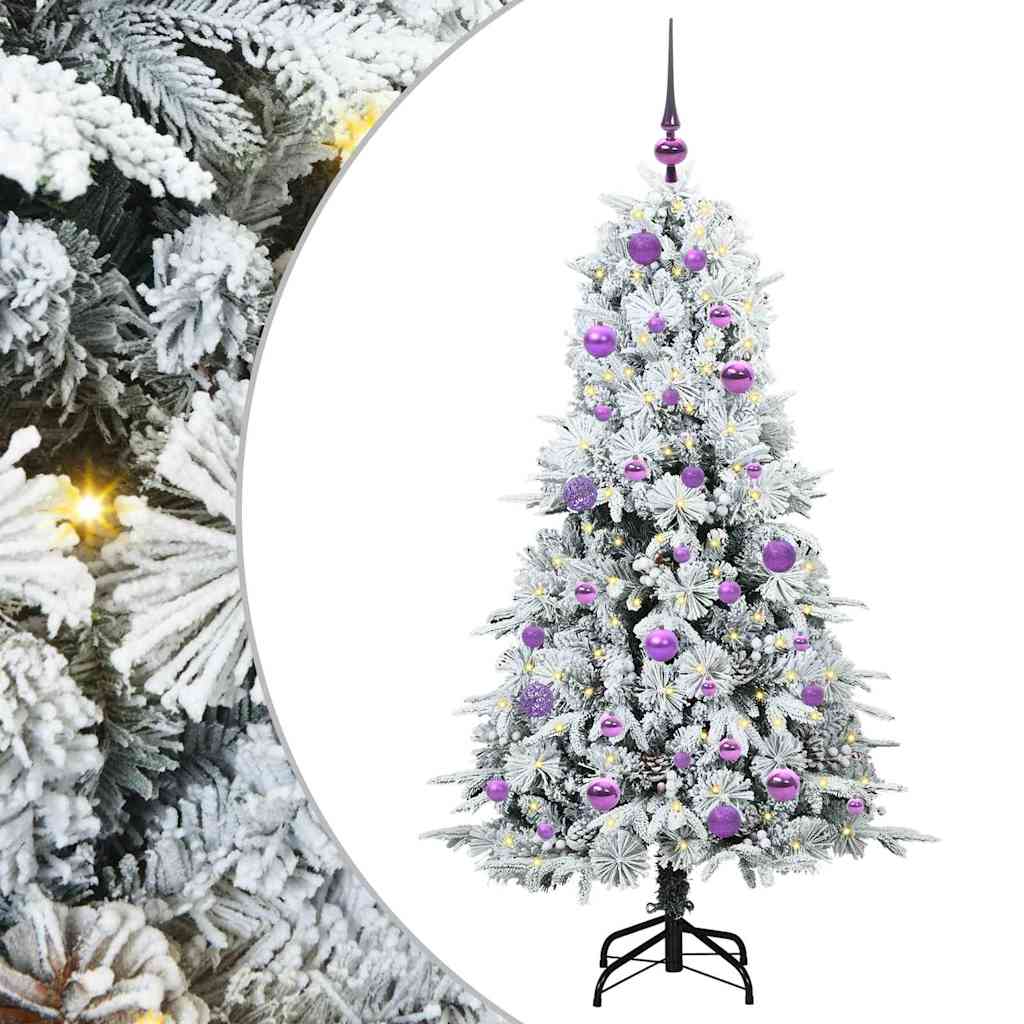 vidaXL Künstlicher klappbarer Weihnachtsbaum Weiß 150 cm PE und PVC