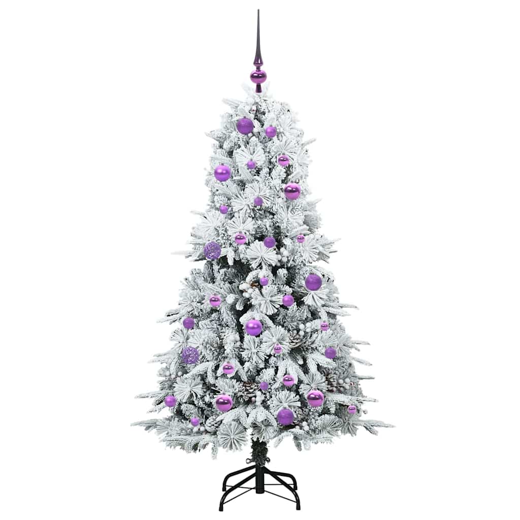 vidaXL Künstlicher klappbarer Weihnachtsbaum Weiß 150 cm PE und PVC