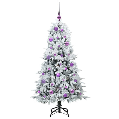 vidaXL Künstlicher klappbarer Weihnachtsbaum Weiß 150 cm PE und PVC