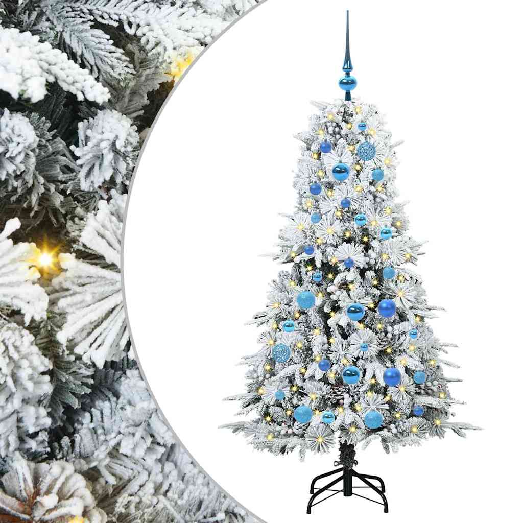 Künstlicher klappbarer Weihnachtsbaum Weiß 150 cm PE und PVC