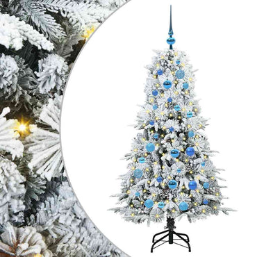 vidaXL Künstlicher klappbarer Weihnachtsbaum Weiß 150 cm PE und PVC