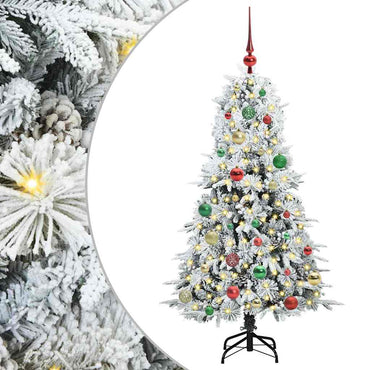 vidaXL Künstlicher klappbarer Weihnachtsbaum Weiß 150 cm PE und PVC