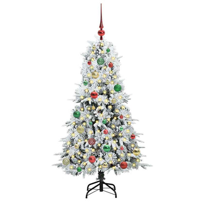 vidaXL Künstlicher klappbarer Weihnachtsbaum Weiß 150 cm PE und PVC
